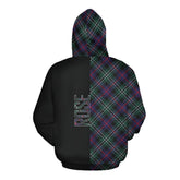 Rose Hunting Modern Tartan Hoodie Half of Me - Cross Style